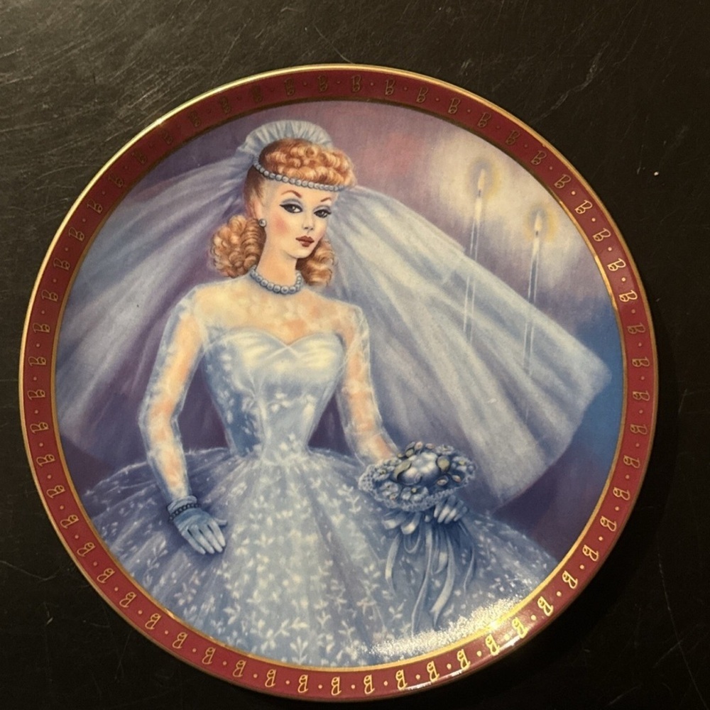 Barbie Bride To Be Porcelain 1990 Collector Plate Morton Danbury Mint #G7860